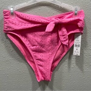 Celebrity Pink Swim NWT Pink Eyelet Side Tie Bottom Bikini Size S
